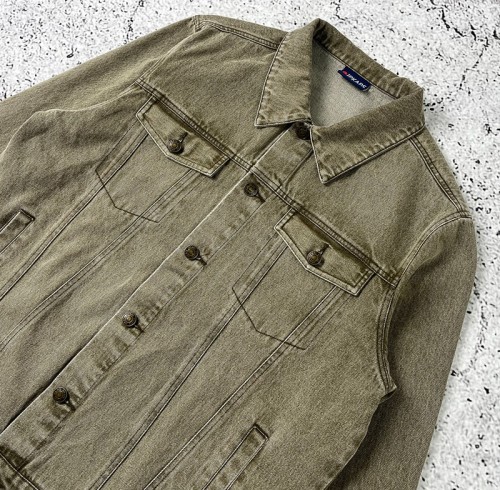 Denim Jacket Men | Army Green Vintage Style – Custom Streetwear OEM Manufacturer