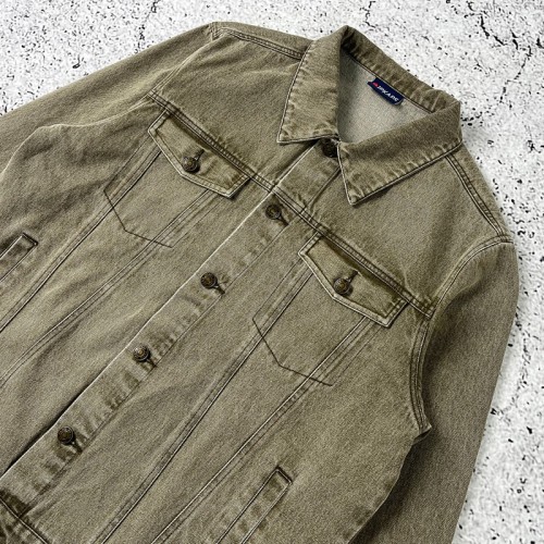 Denim Jacket Men | Army Green Vintage Style – Custom Streetwear OEM Manufacturer