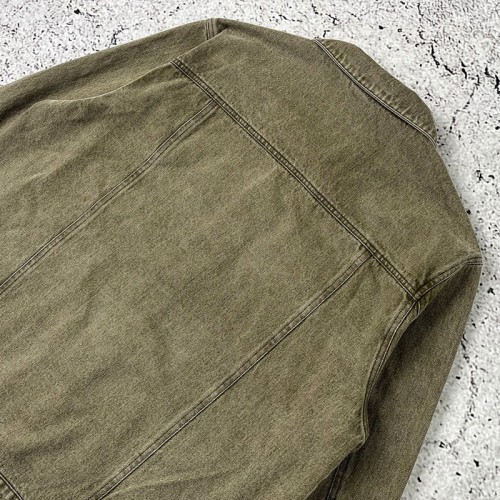 Denim Jacket Men | Army Green Vintage Style – Custom Streetwear OEM Manufacturer