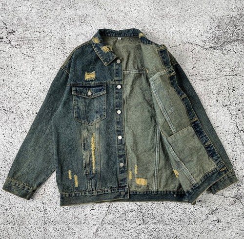 Denim Jacket Manufacturer | Distressed Jean Jacket OEM, Vintage Wash
