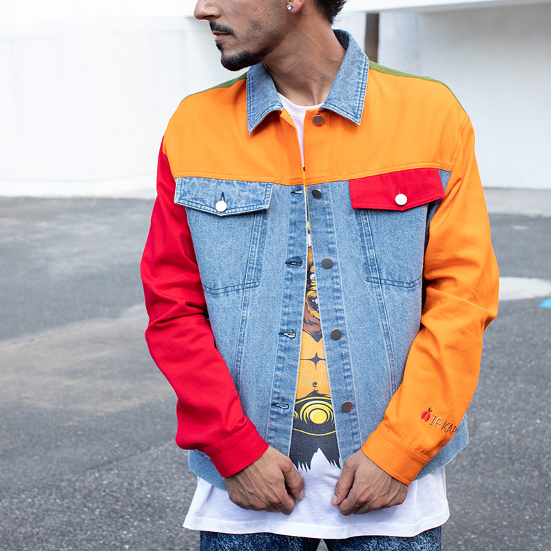 Green retro jacket model display