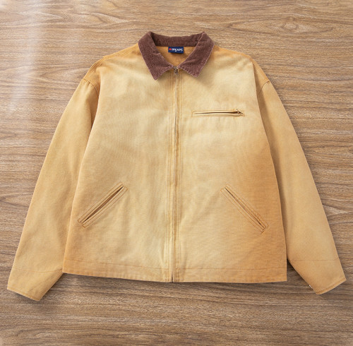 canvas work jackets for men | Corduroy Collar Duck Jacket OEM