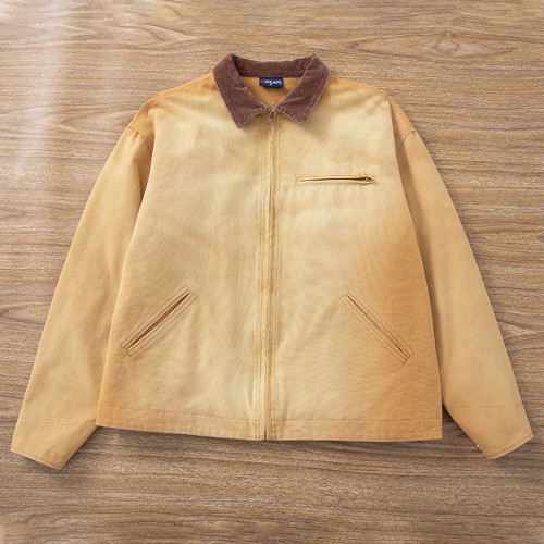 canvas work jackets for men | Corduroy Collar Duck Jacket OEM