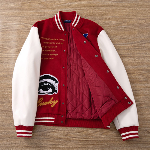 Varsity Jacket Manufacturer | Wool Body PU Sleeves, Chenille Patch OEM