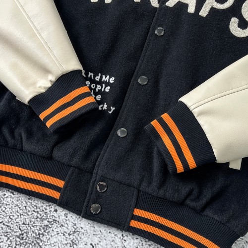 Wool and Leather Varsity Jacket | Chenille Patch, Quilted Lining OEM