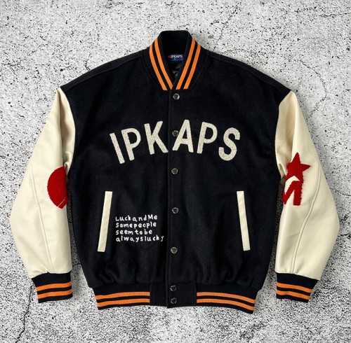 Wool and Leather Varsity Jacket | Chenille Patch, Quilted Lining OEM
