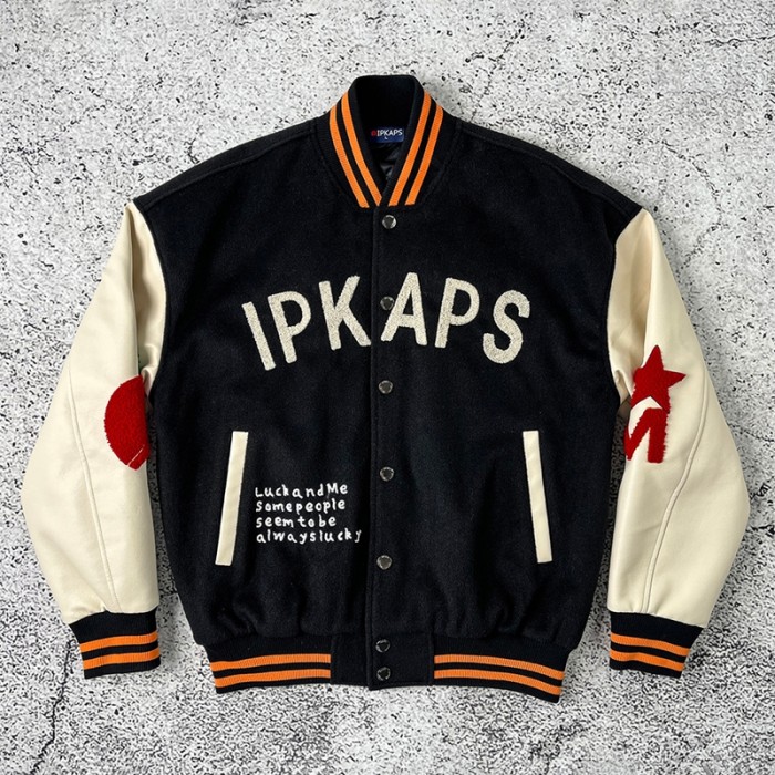 Wool and Leather Varsity Jacket | Chenille Patch, Quilted Lining OEM