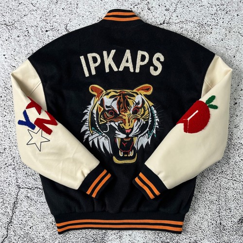 Wool and Leather Varsity Jacket | Chenille Patch, Quilted Lining OEM