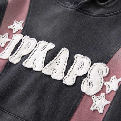 Vintage Wash Hoodie with Appliqué Letters | Custom Streetwear OEM