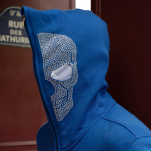 Custom Distressed Hoodie Pullover with Studs & Paint-Splatter Fleece | OEM