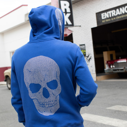 Custom Distressed Hoodie Pullover with Studs & Paint-Splatter Fleece | OEM