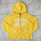 Rhinestone Zip Hoodie | Yellow Crystal Studded Full Zip Sweatshirt