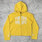 Rhinestone Zip Hoodie | Yellow Crystal Studded Full Zip Sweatshirt