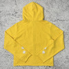 Rhinestone Zip Hoodie | Yellow Crystal Studded Full Zip Sweatshirt