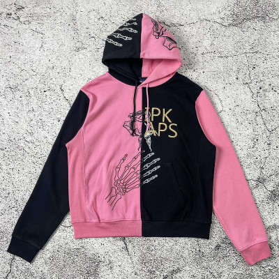 Custom Embroidered Pullover Hoodie — Colorblock Streetwear OEM/ODM Private Label