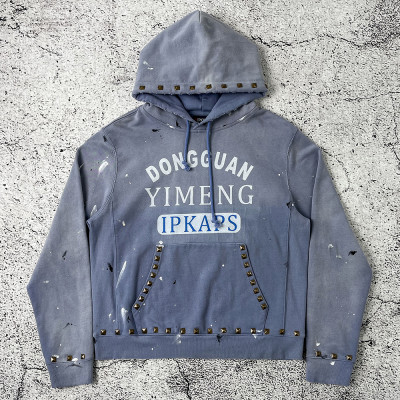 Custom Hoodie Manufacturer — Studded Pullover, Paint-Splatter Fleece