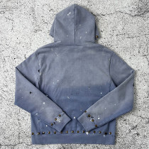 Custom Hoodie Manufacturer — Studded Pullover, Paint-Splatter Fleece