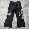 Custom Wide Leg Sweatpants | Gothic Cross Streetwear – OEM Pants Manufacturer