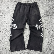 Custom Wide Leg Sweatpants | Gothic Cross Streetwear – OEM Pants Manufacturer