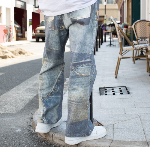 Baggy Patchwork Denim Jeans – Custom Denim Jeans Manufacturer