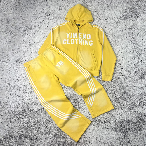 Custom tracksuit set manufacturer – fleece hoodie and pants