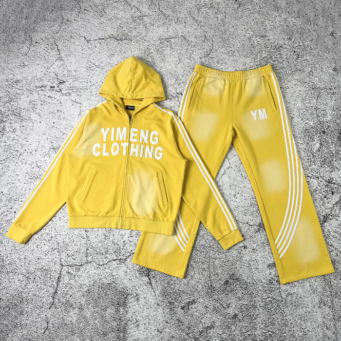Custom tracksuit set manufacturer – fleece hoodie and pants