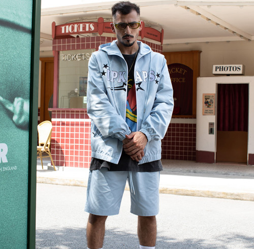 Custom Sports Tracksuits Set, Light Woven Hooded Jacket & Shorts