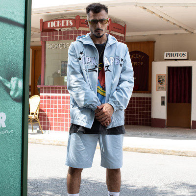 Custom Sports Tracksuits Set, Light Woven Hooded Jacket & Shorts