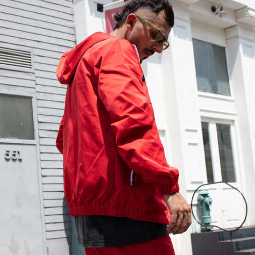 Custom Sports Tracksuits Set, Lightweight Hooded Jacket and Shorts