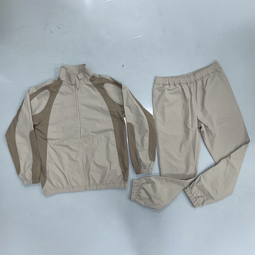 Custom Tracksuit Set Supplier for Color Block Woven Sportswear