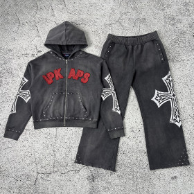 Custom Gothic Cross Hoodie Set | Tracksuit Set