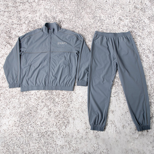 Custom tracksuit set manufacturer grey men woven warmup suit Keywords