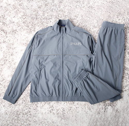 Custom tracksuit set manufacturer grey men woven warmup suit Keywords