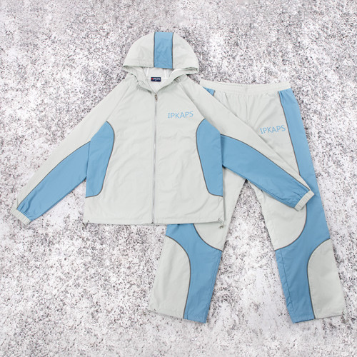 Custom Nylon Tracksuit Set with Hooded Jacket and Pants