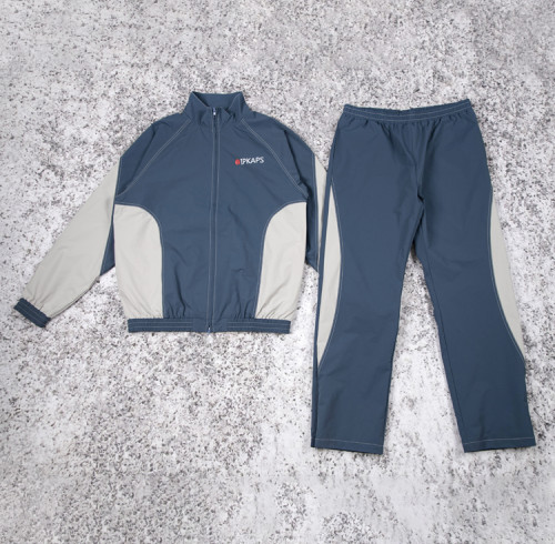 Custom tracksuit set manufacturer for mens contrast panel suit