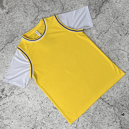 Custom sports t shirt manufacturer yellow mesh team tee