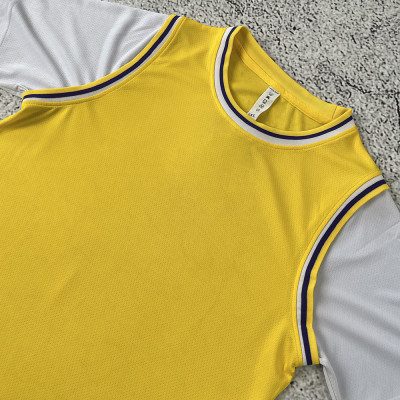 Custom sports t shirt manufacturer yellow mesh team tee