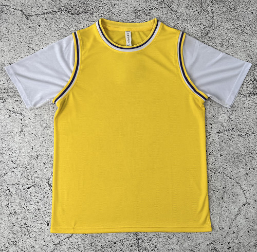 Custom sports t shirt manufacturer yellow mesh team tee