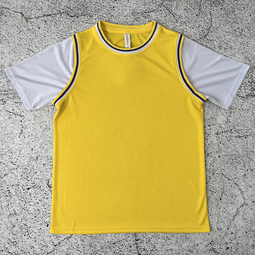 Custom sports t shirt manufacturer yellow mesh team tee