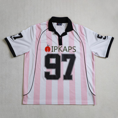 Custom Soccer Jersey Manufacturer Striped Polo Teamwear