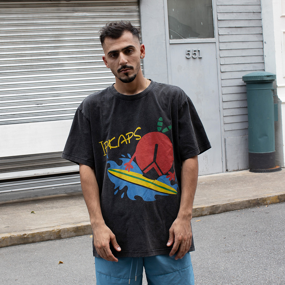 Green retro jacket model display