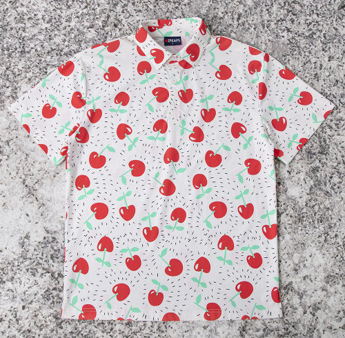 Custom Hawaiian T Shirts | Allover Cherry Print Shirt OEM Manufacturer
