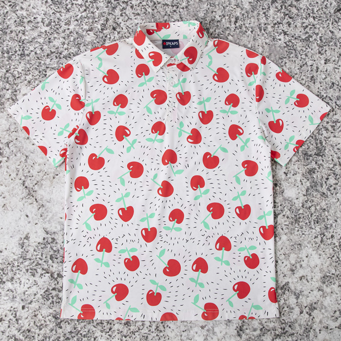 Custom Hawaiian T Shirts | Allover Cherry Print Shirt OEM Manufacturer