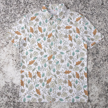 Custom Printed Polo T Shirts | Leaf Allover – Private Label Supplier