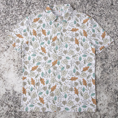 Custom Printed Polo T Shirts | Leaf Allover – Private Label Supplier