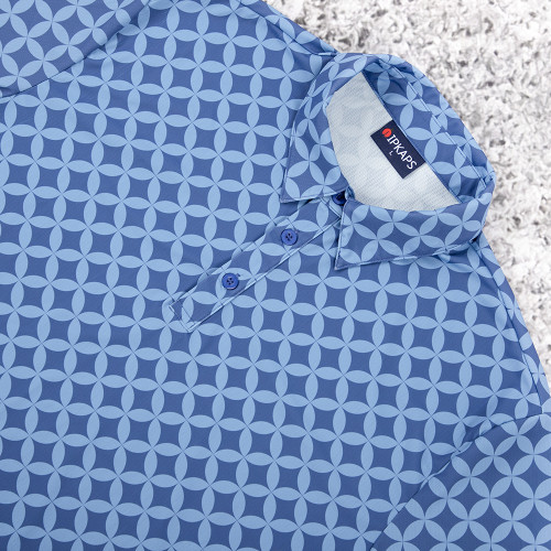 Custom printed polo t shirts allover geometric golf top