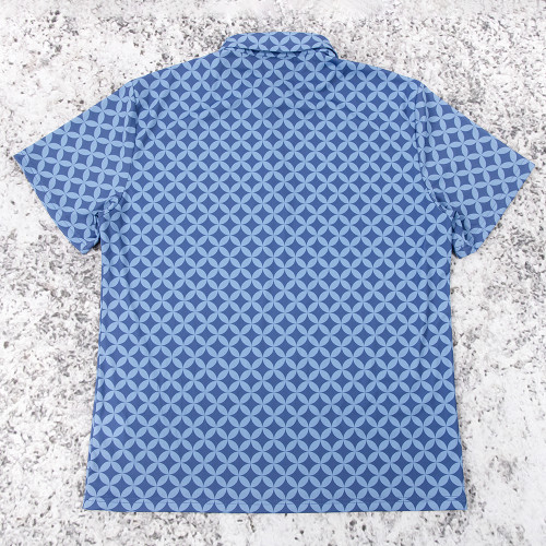 Custom printed polo t shirts allover geometric golf top