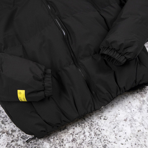 custom puffer jacket | OEM black padded winter outerwear manufacturer