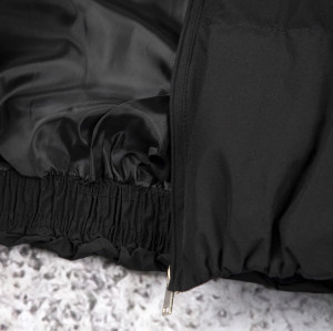 custom puffer jacket | OEM black padded winter outerwear manufacturer