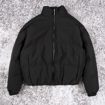 custom puffer jacket | OEM black padded winter outerwear manufacturer
